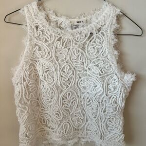 Sans Souci White Lace Sleeveless Blouse